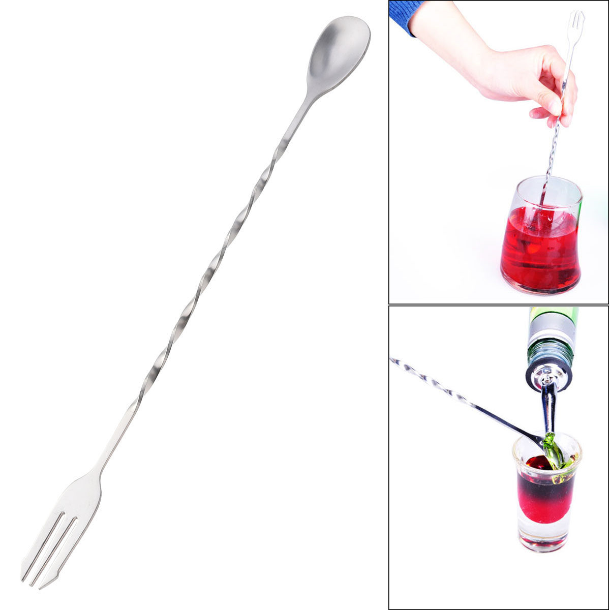 Bar Spoon Twisted - 32Cm Stainless Steel Swizzle Stick Cocktail