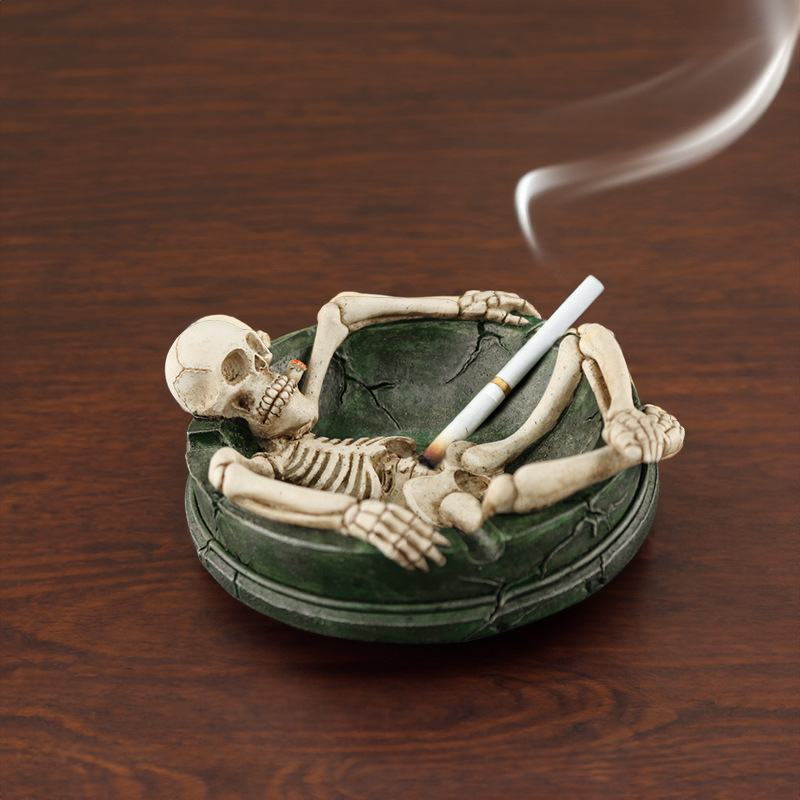 Resin Skull Shaped Ashtray, Cr - đánh giá và giá Home Bar And Counter