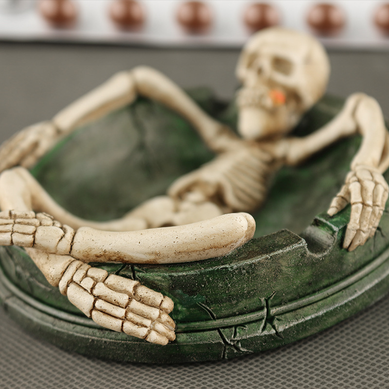 Resin Skull Shaped Ashtray, Cr - đánh giá và giá Home Bar And Counter