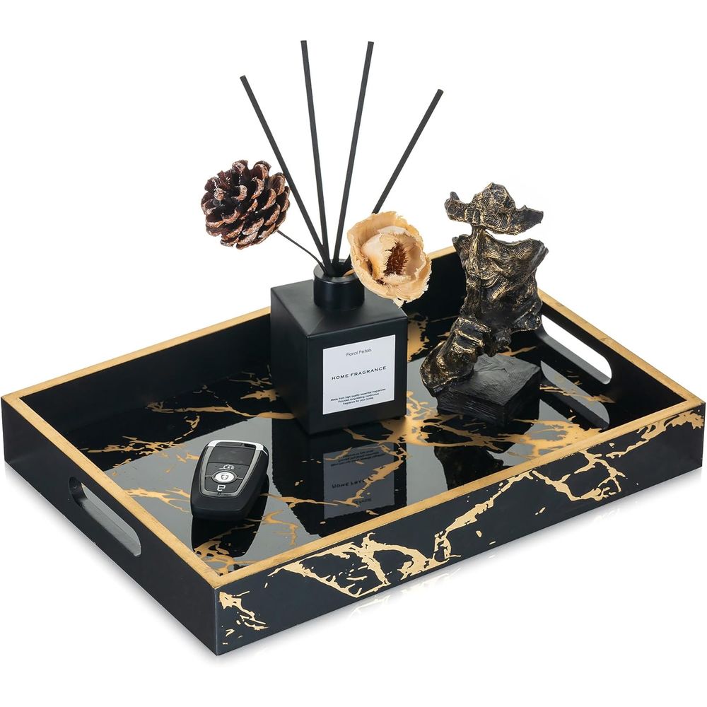 Decorative Serving Tray Black  - đánh giá và giá Home Bar And Counter