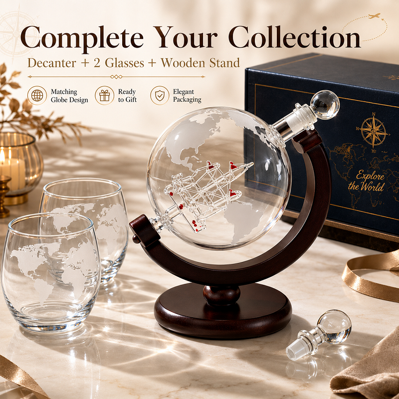 Globe Whiskey Decanter Set wit - đánh giá và giá Decanter Globe Set