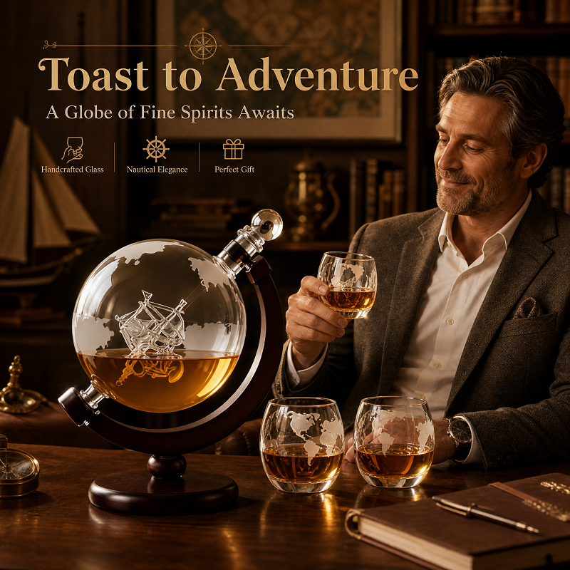 Globe Whiskey Decanter Set wit - đánh giá và giá Decanter Globe Set