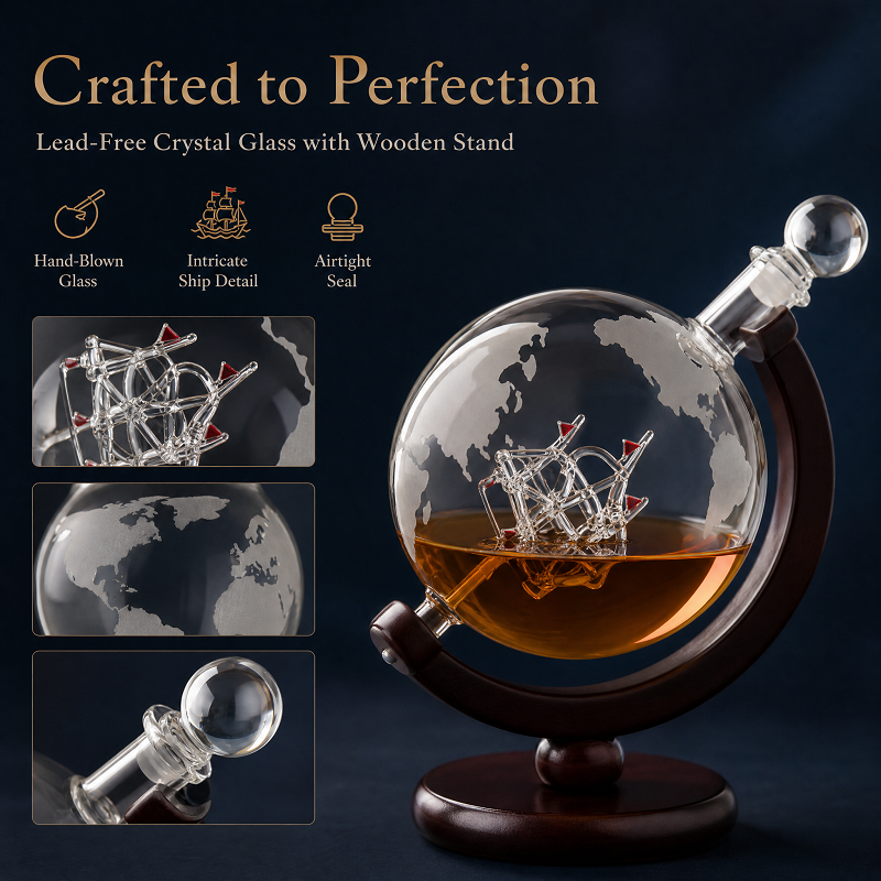 Globe Whiskey Decanter Set wit - đánh giá và giá Decanter Globe Set