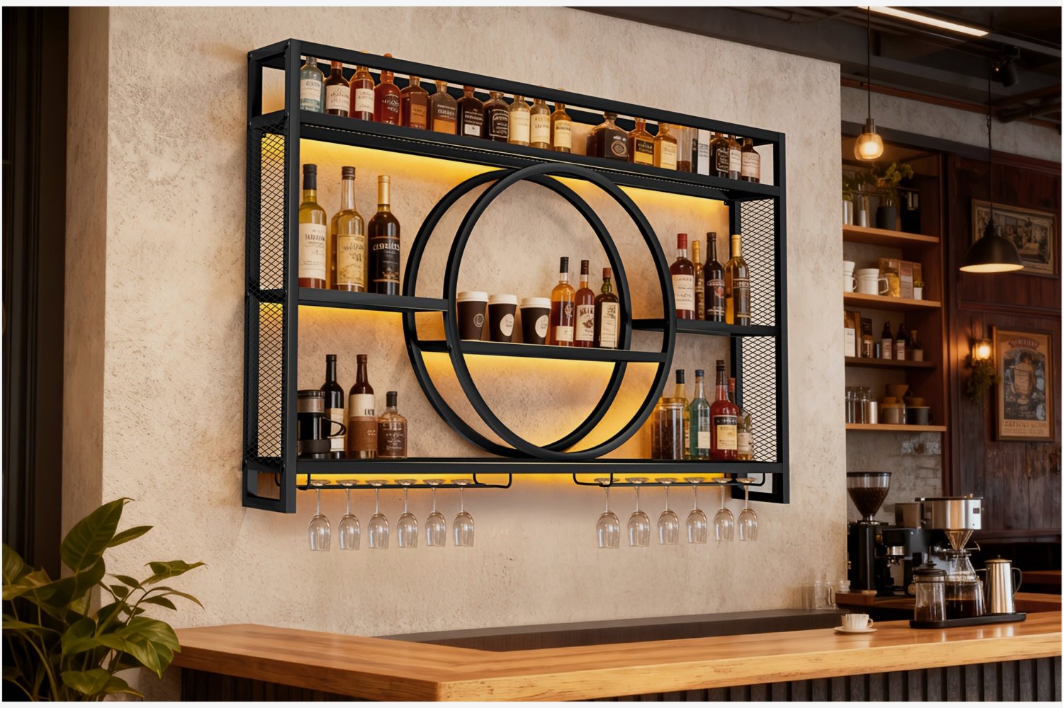 Stylish 3-Tier Wall-Mounted Me - đánh giá và giá Home Bar Shelves