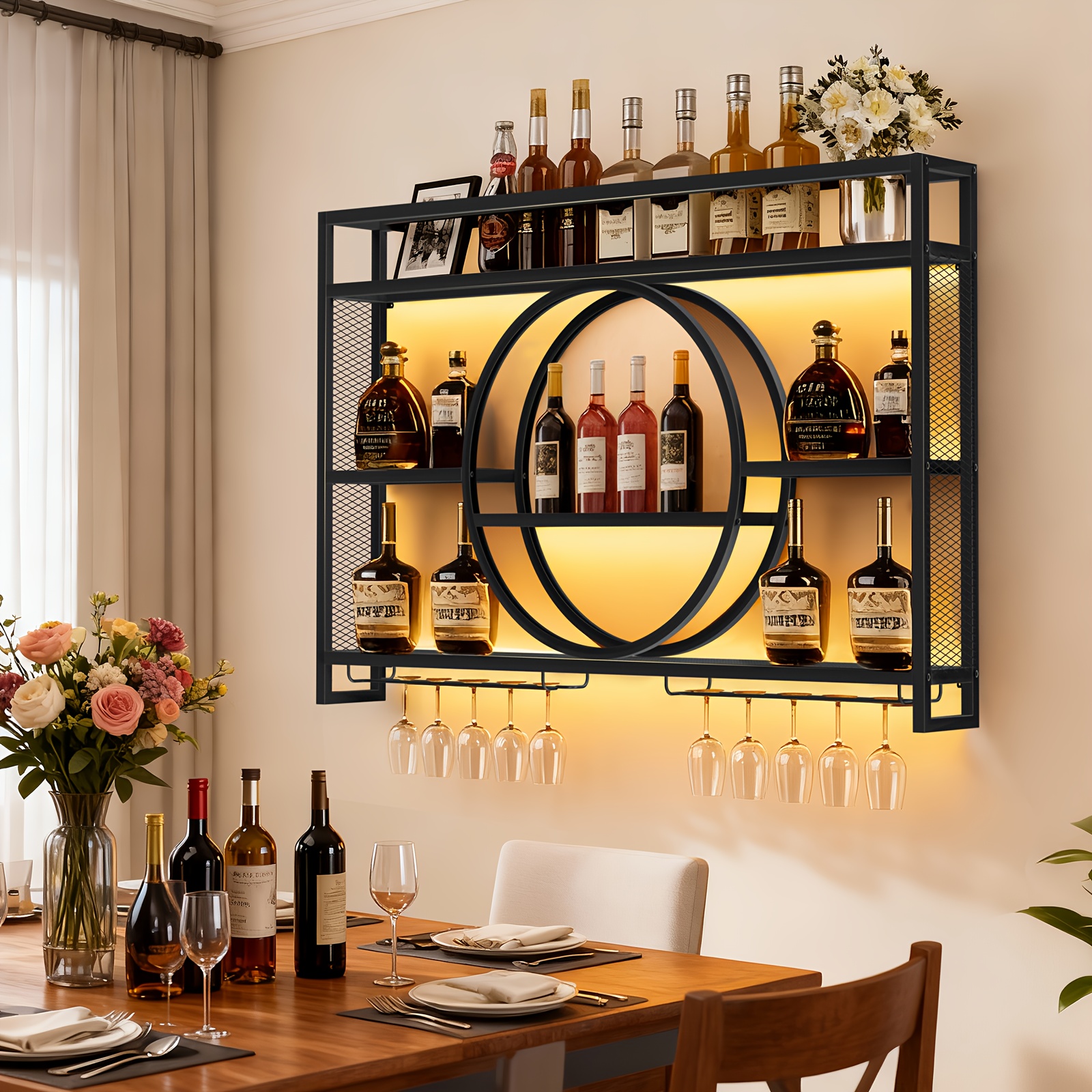 Stylish 3-Tier Wall-Mounted Me - đánh giá và giá Home Bar Shelves