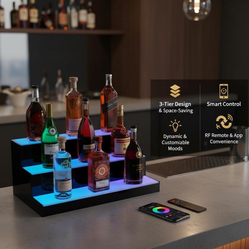 Illuminated Beverage Shelf 24  - đánh giá và giá Home Bar Shelves