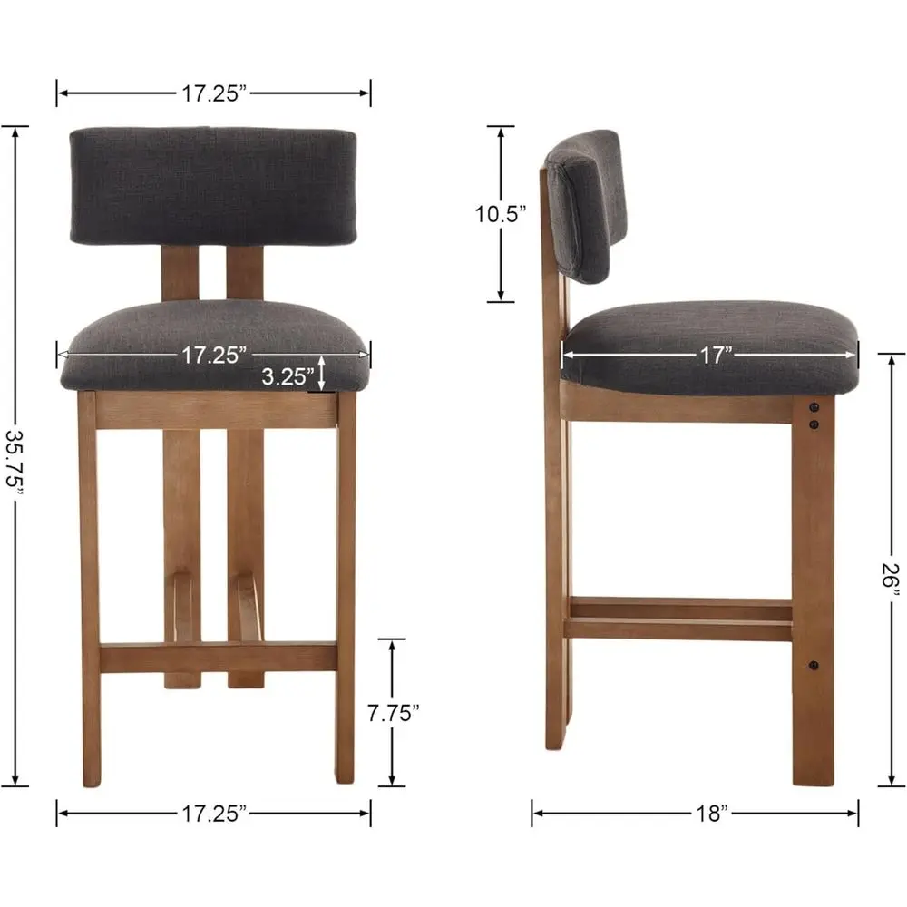 Charcoal Linen Upholstered 26  - đánh giá và giá Home Bar And Counter