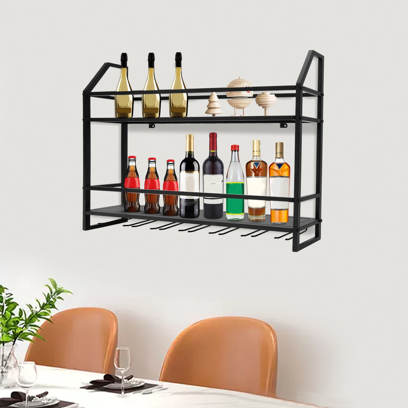 Bar Wine Shelf Wall-Mounted Bo - đánh giá và giá Home Bar Shelves