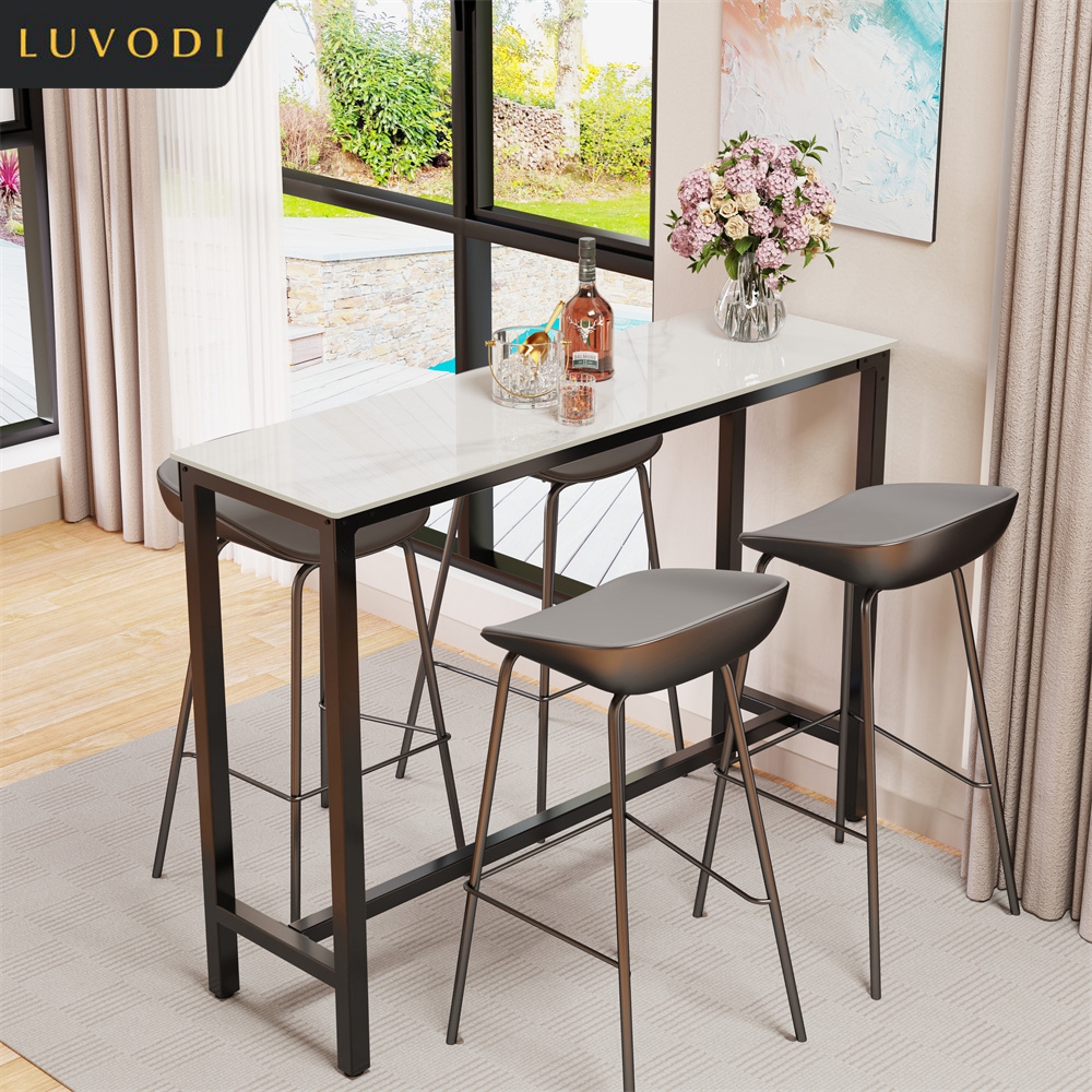 LUVODI Black Bar Table with Wh - đánh giá và giá Home Bar And Counter