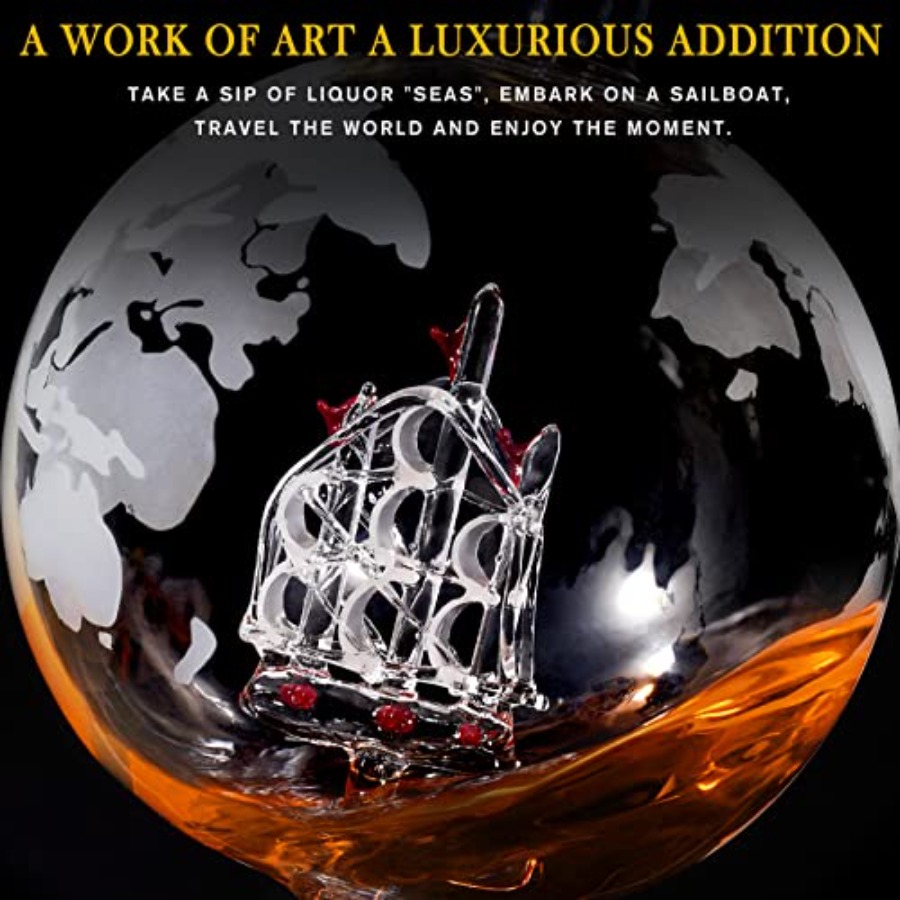 Gifts for Men Dad Fathers Day, - đánh giá và giá Decanter Globe Set