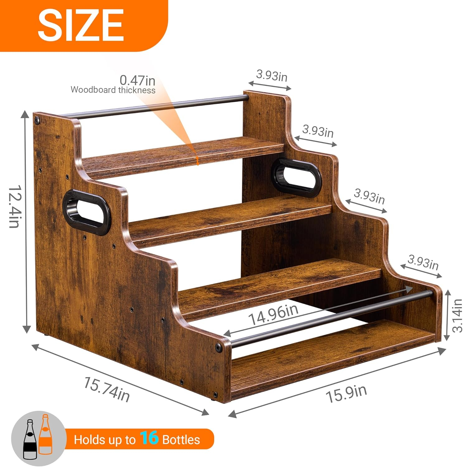 Liquor Bottle Display Shelf, C - đánh giá và giá Home Bar Shelves