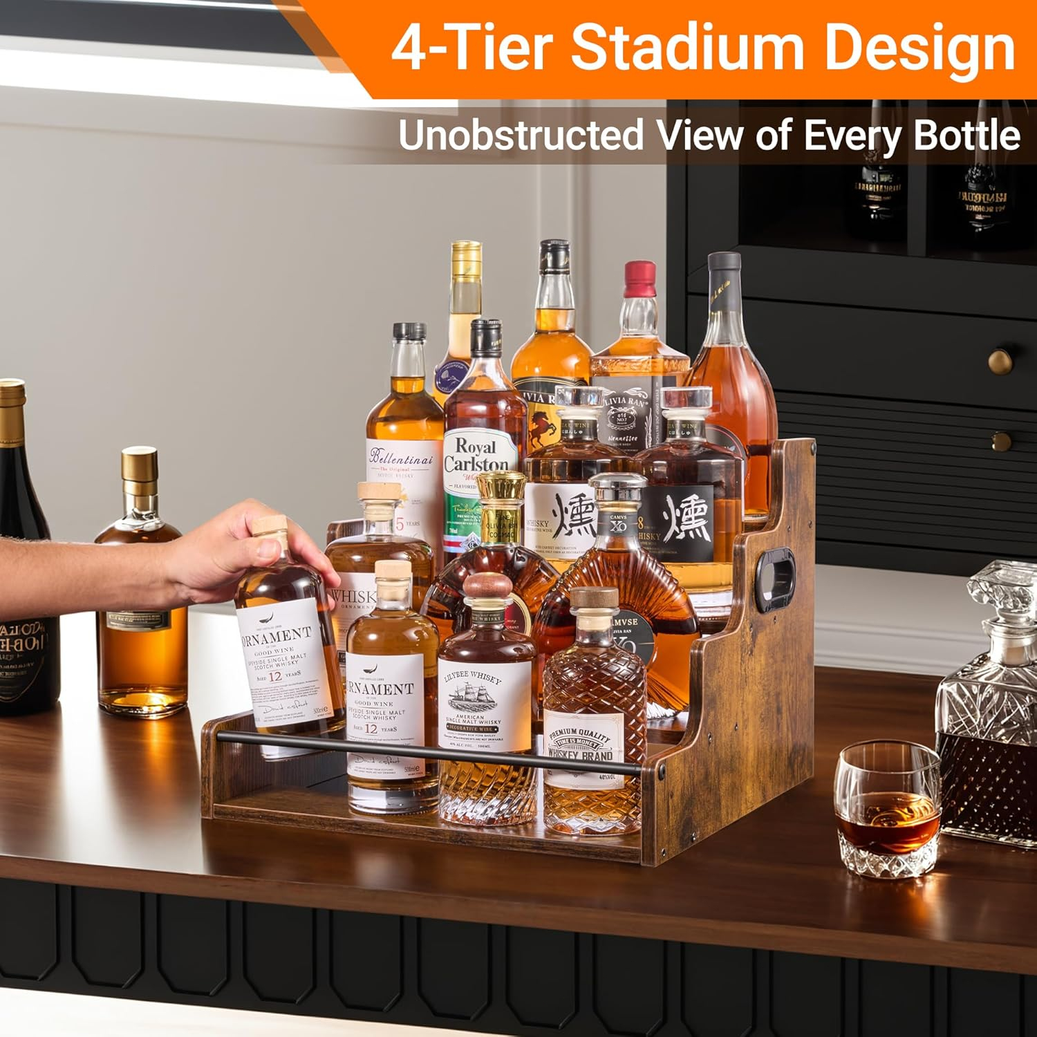 Liquor Bottle Display Shelf, C - đánh giá và giá Home Bar Shelves