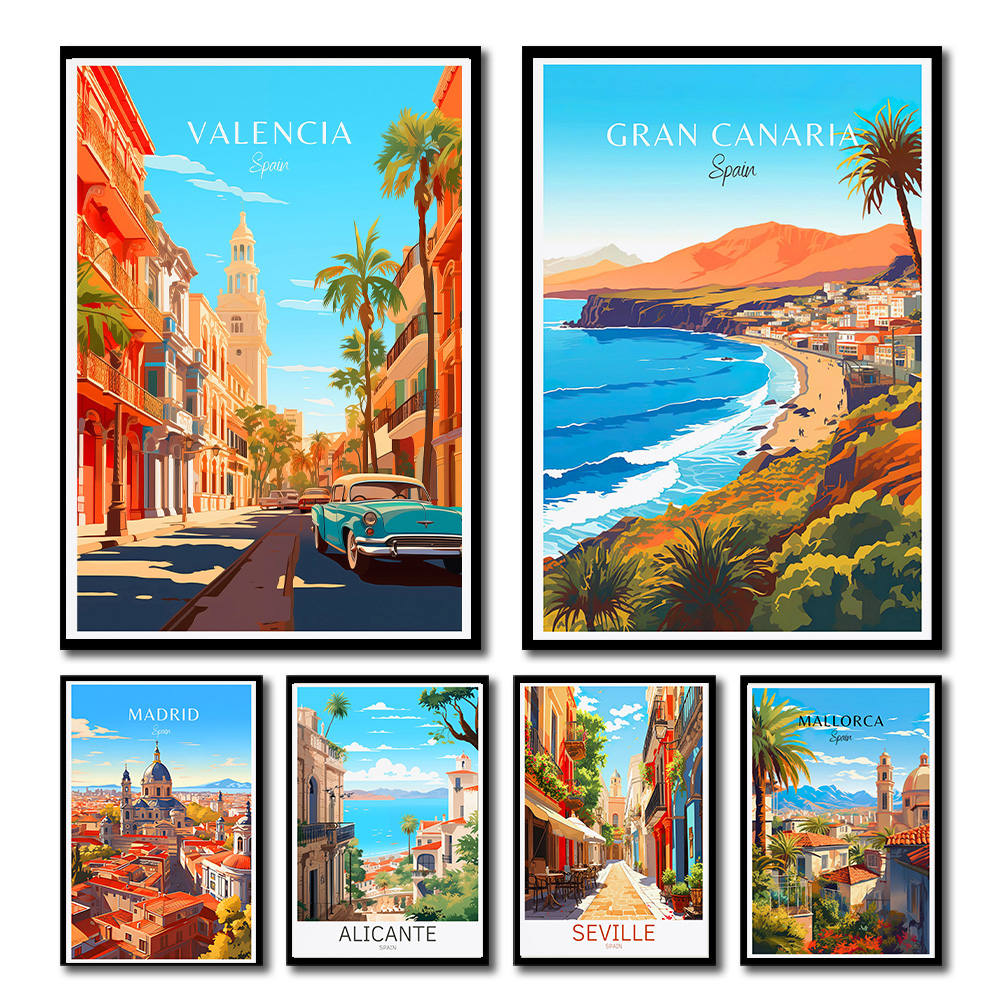 Spain Travel Poster Paris Gran - đánh giá và giá Home Barcelona