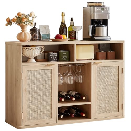 Boho-Inspired Natural Wood Bar - đánh giá và giá Home Bar Shelves