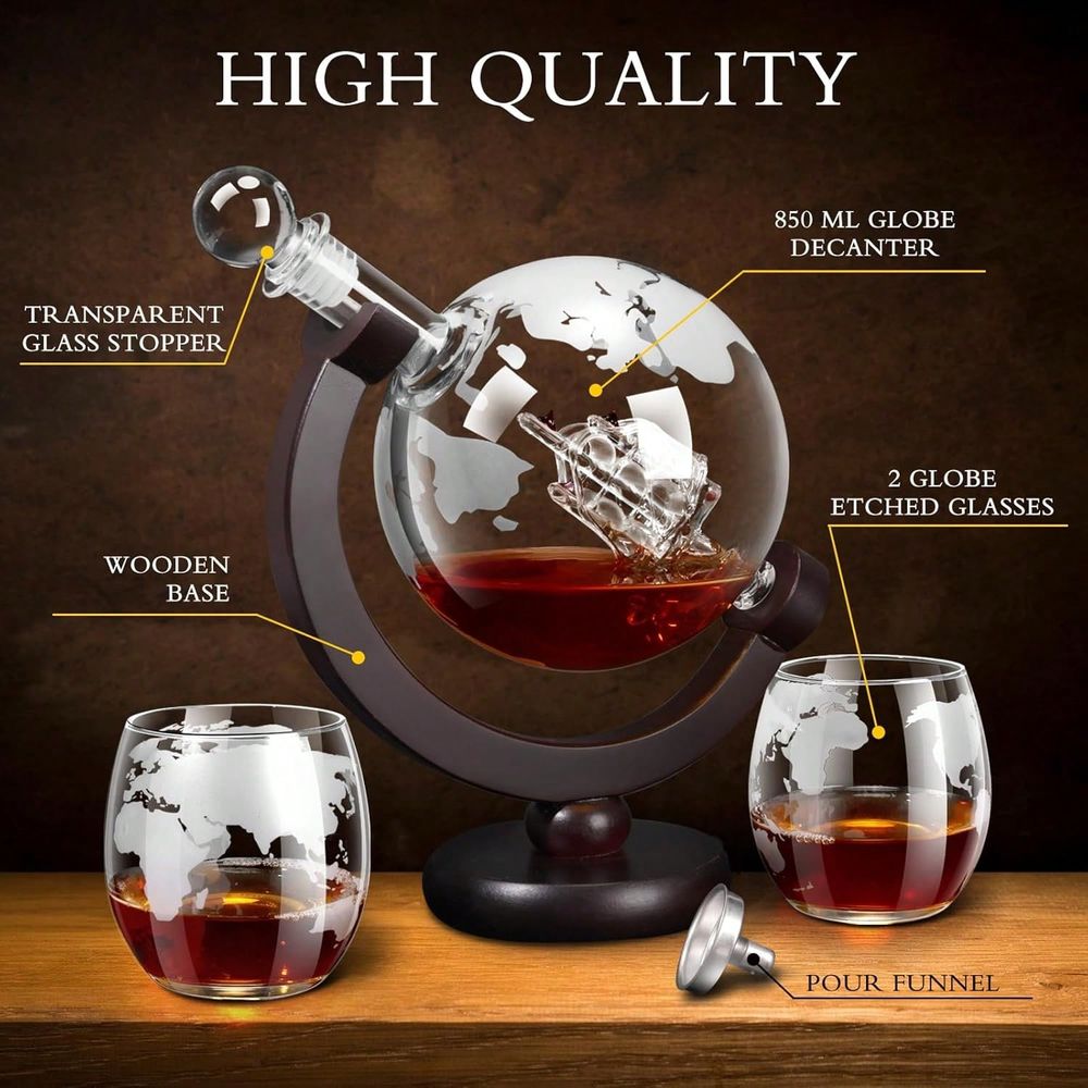 Decanter Sets For Men, Whiskey - đánh giá và giá Decanter Globe Set