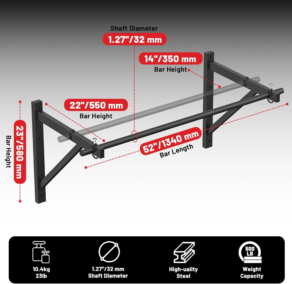 Wall Mounted Pull Up Bar, Chin - đánh giá và giá Home Bar And Gym