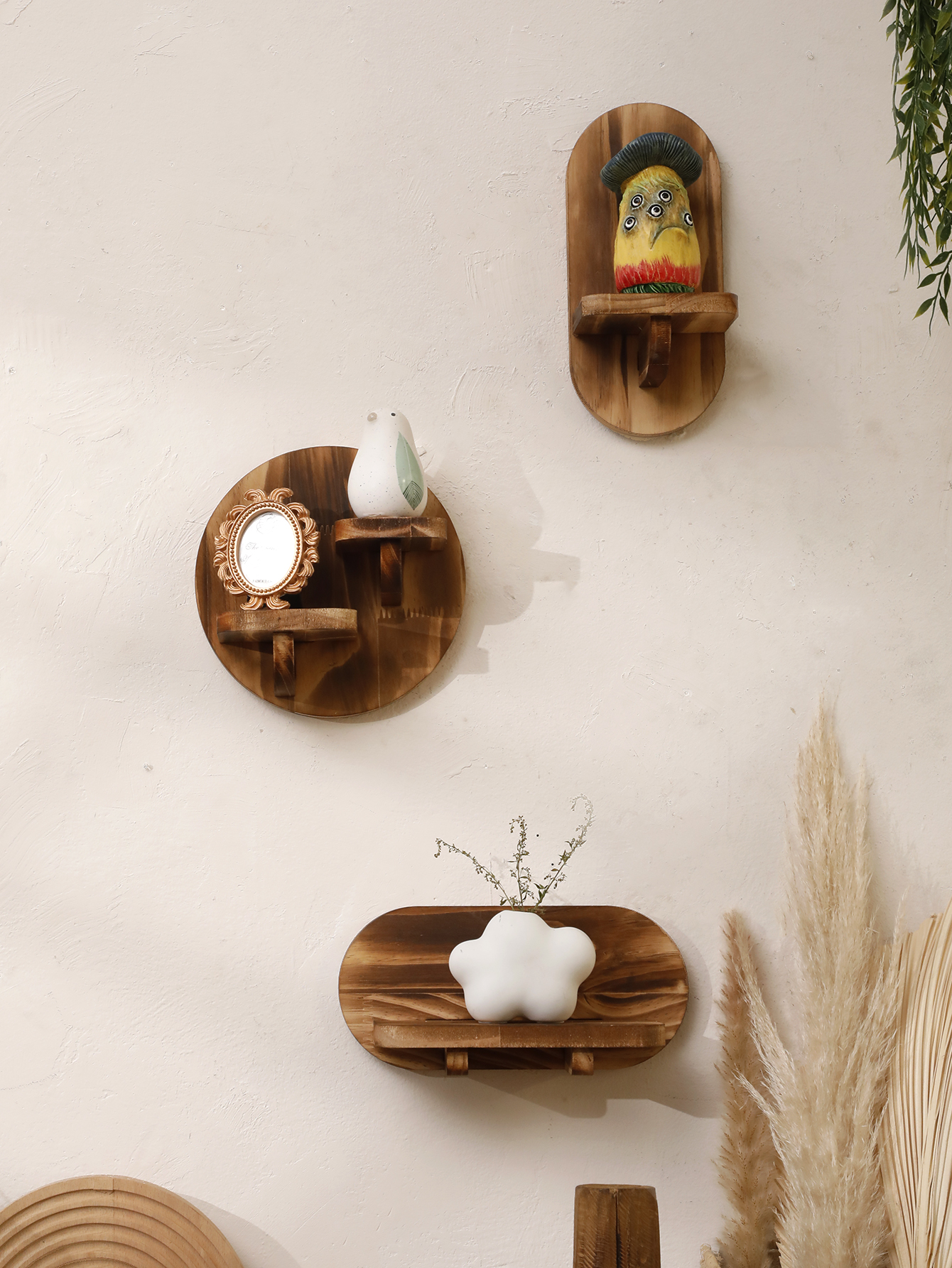 1/2-tier Wooden Shelves Oval C - đánh giá và giá Home Bar Shelves
