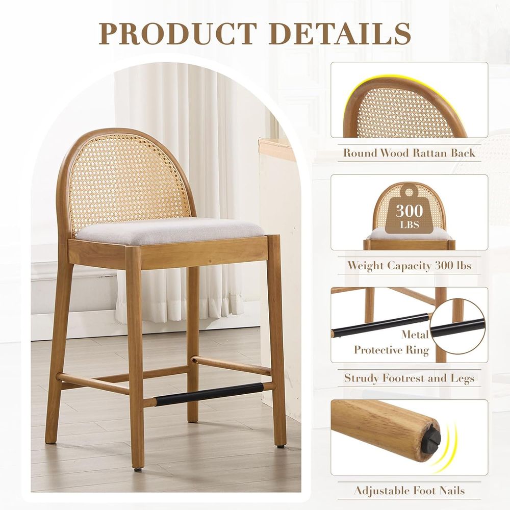 Set of 4 26 Inch Rattan Bar St - đánh giá và giá Home Bar Stools