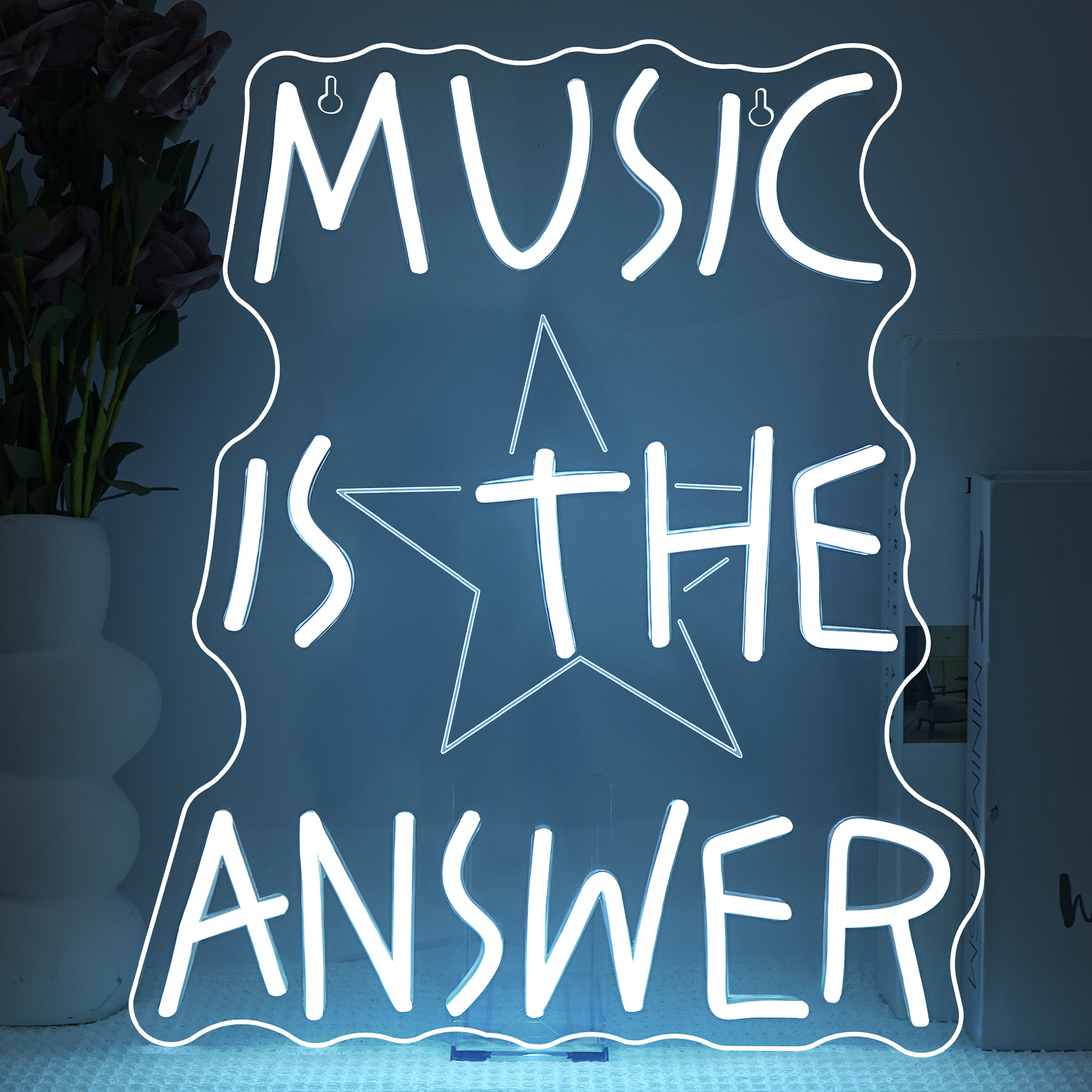 Music Is The Answer Neon Sign  - đánh giá và giá Home Bar Word