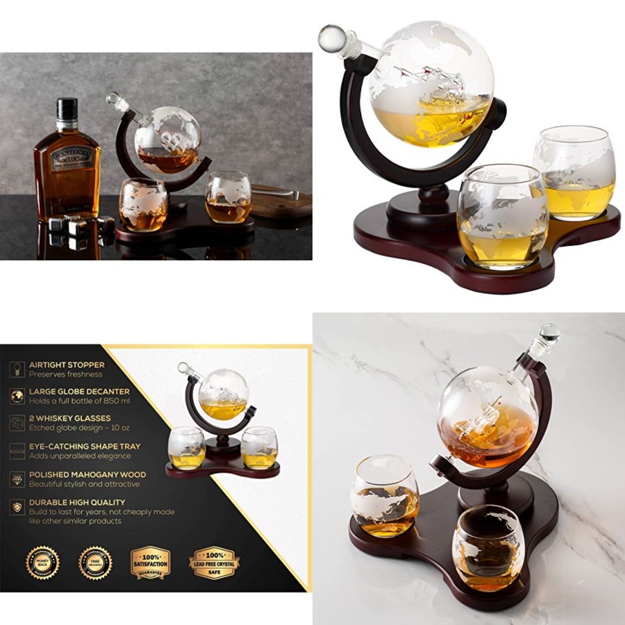 Whiskey Globe Decanter Set wit - đánh giá và giá Decanter Globe Set