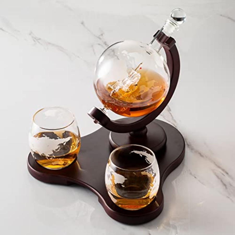 Whiskey Globe Decanter Set wit - đánh giá và giá Decanter Globe Set