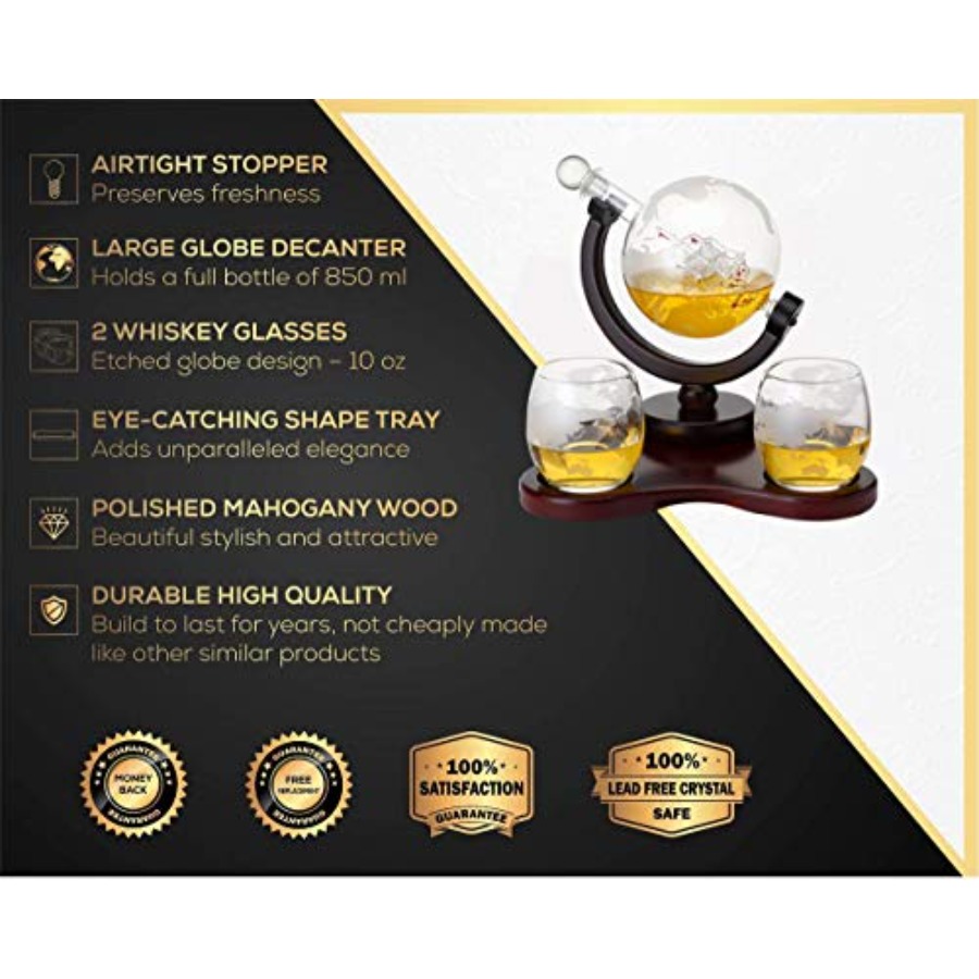 Whiskey Globe Decanter Set wit - đánh giá và giá Decanter Globe Set